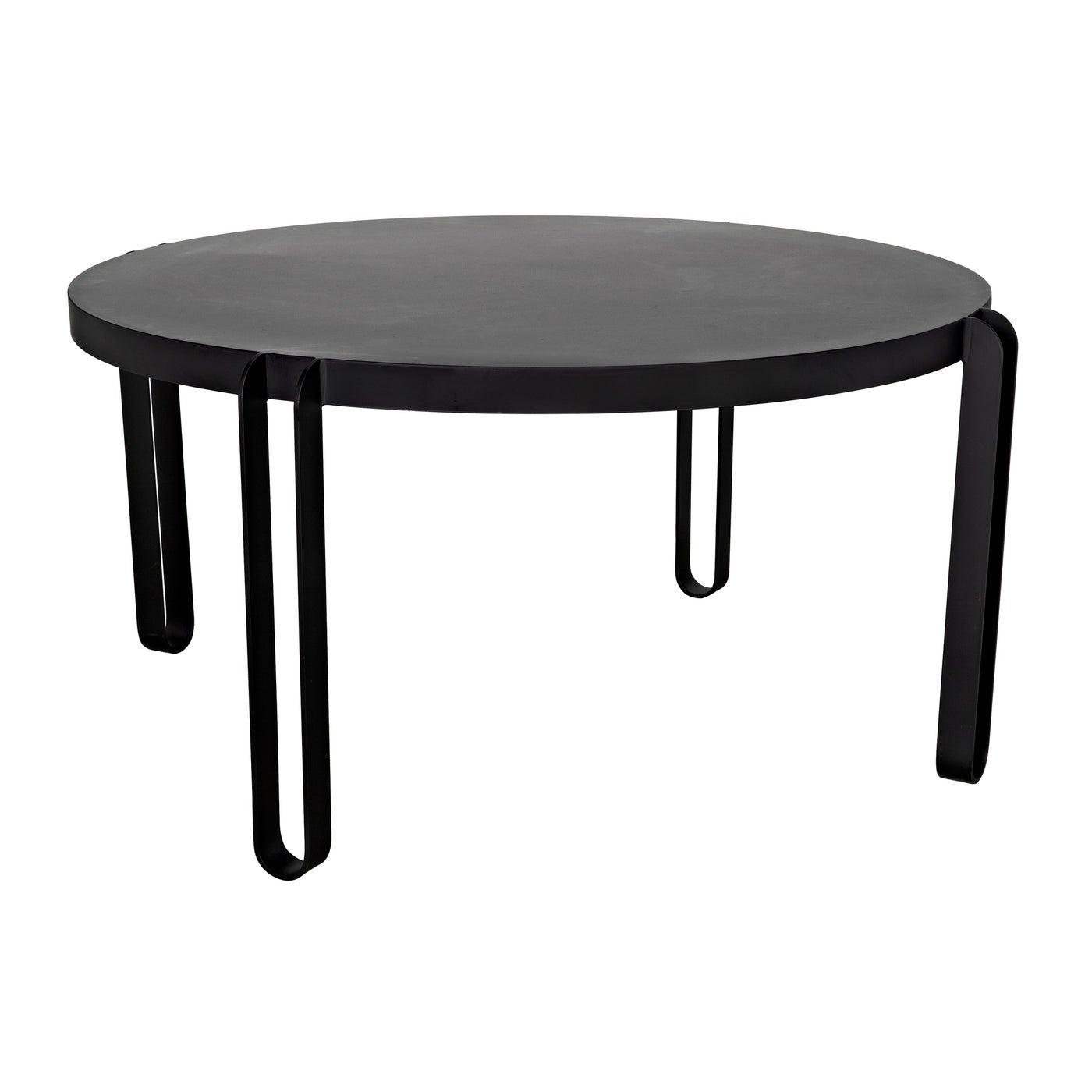 Noir Marcellus Dining Table, 63", Black Metal-Noir Furniture-Blue Hand Home