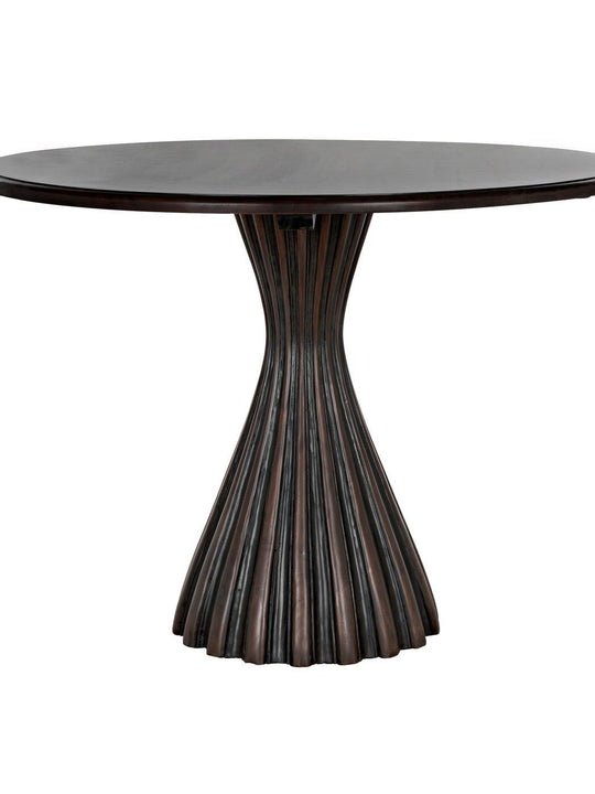 Osiris Dining Table, Pale Rubbed with Light Brown Trim