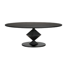 Noir Katana Oval Dining Table, Black Metal-Noir Furniture-Blue Hand Home