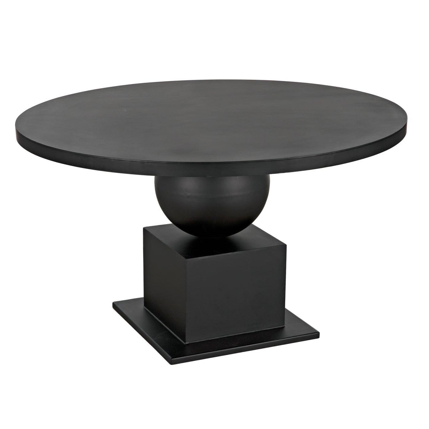 Noir Emira Dining Table, Black Metal-Noir Furniture-Blue Hand Home