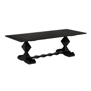 Madeira Dining Table, Hand Rubbed Black-Noir Furniture-Blue Hand Home