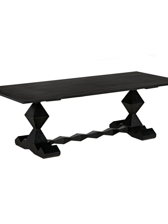 Madeira Dining Table, Hand Rubbed Black