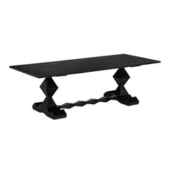 Madeira Dining Table, Hand Rubbed Black