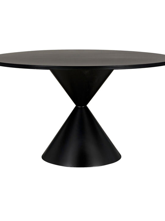 Hourglass Dining Table, Black Steel