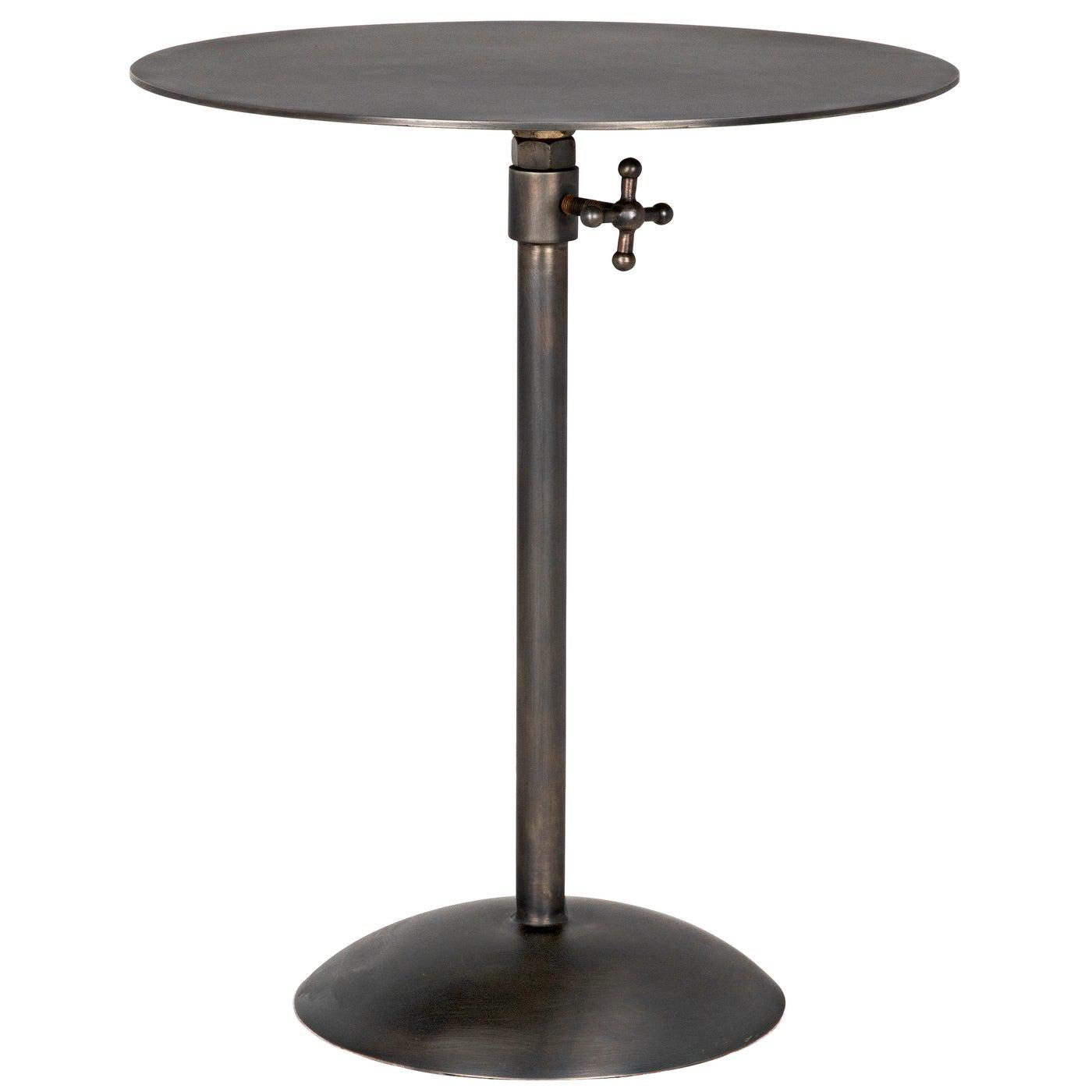 Noir Felix Side Table, Gun Metal Finish-Noir Furniture-Blue Hand Home