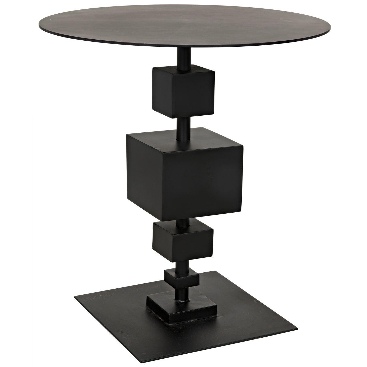 Noir Gropius Side Table, Black Steel-Noir Furniture-Blue Hand Home