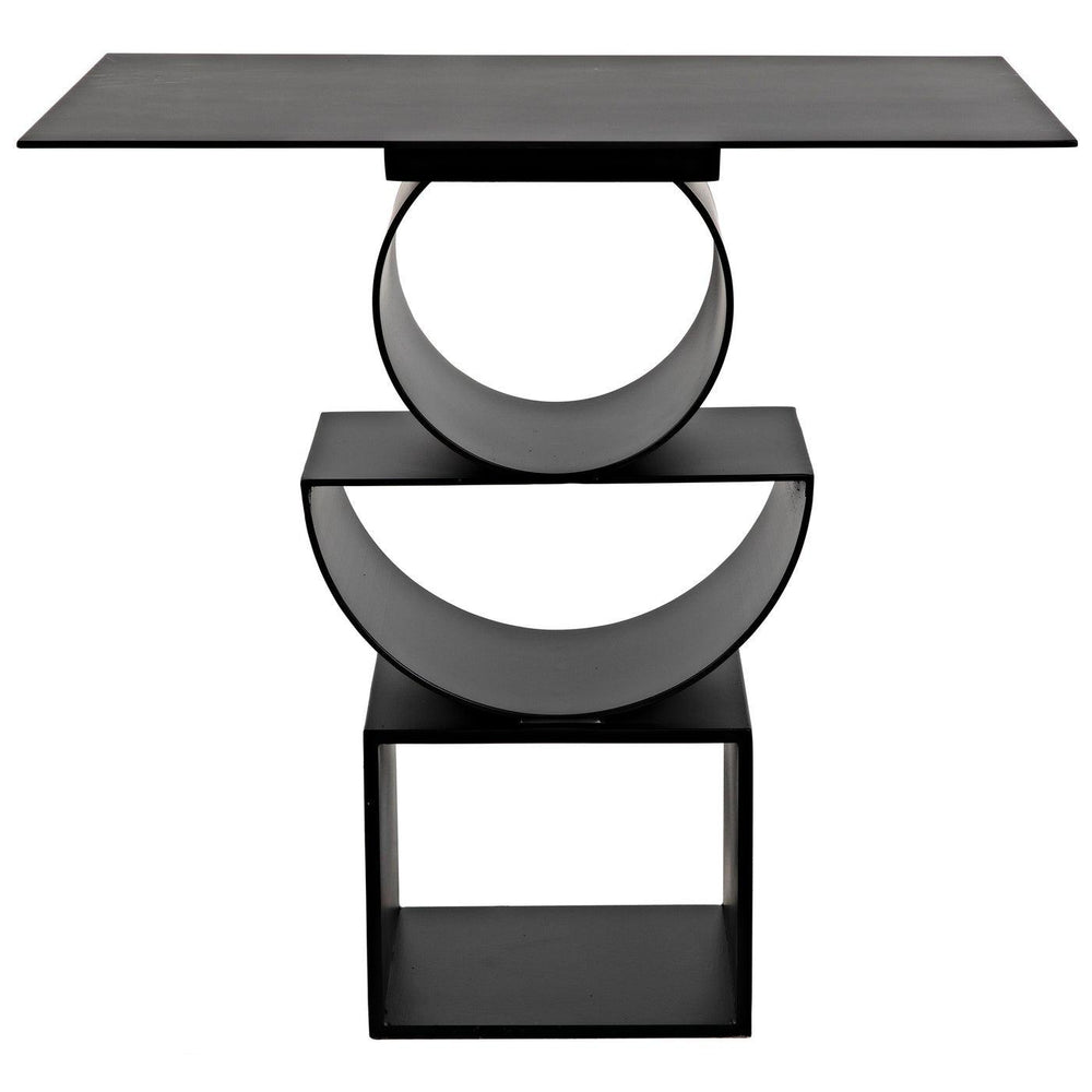 Noir Shape Side Table, Black Steel-Noir Furniture-Blue Hand Home
