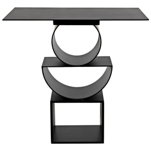 Noir Shape Side Table, Black Steel-Noir Furniture-Blue Hand Home