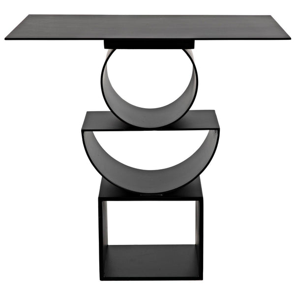 Noir Shape Side Table, Black Steel-Noir Furniture-Blue Hand Home