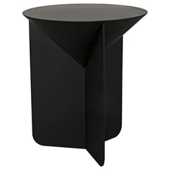 Noir Lora Side Table, Black Steel-Noir Furniture-Blue Hand Home