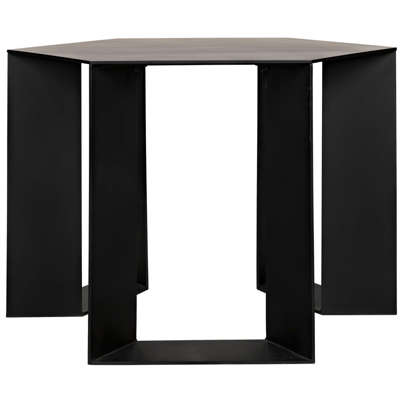 Noir Modicus Side Table, Black Steel-Noir Furniture-Blue Hand Home