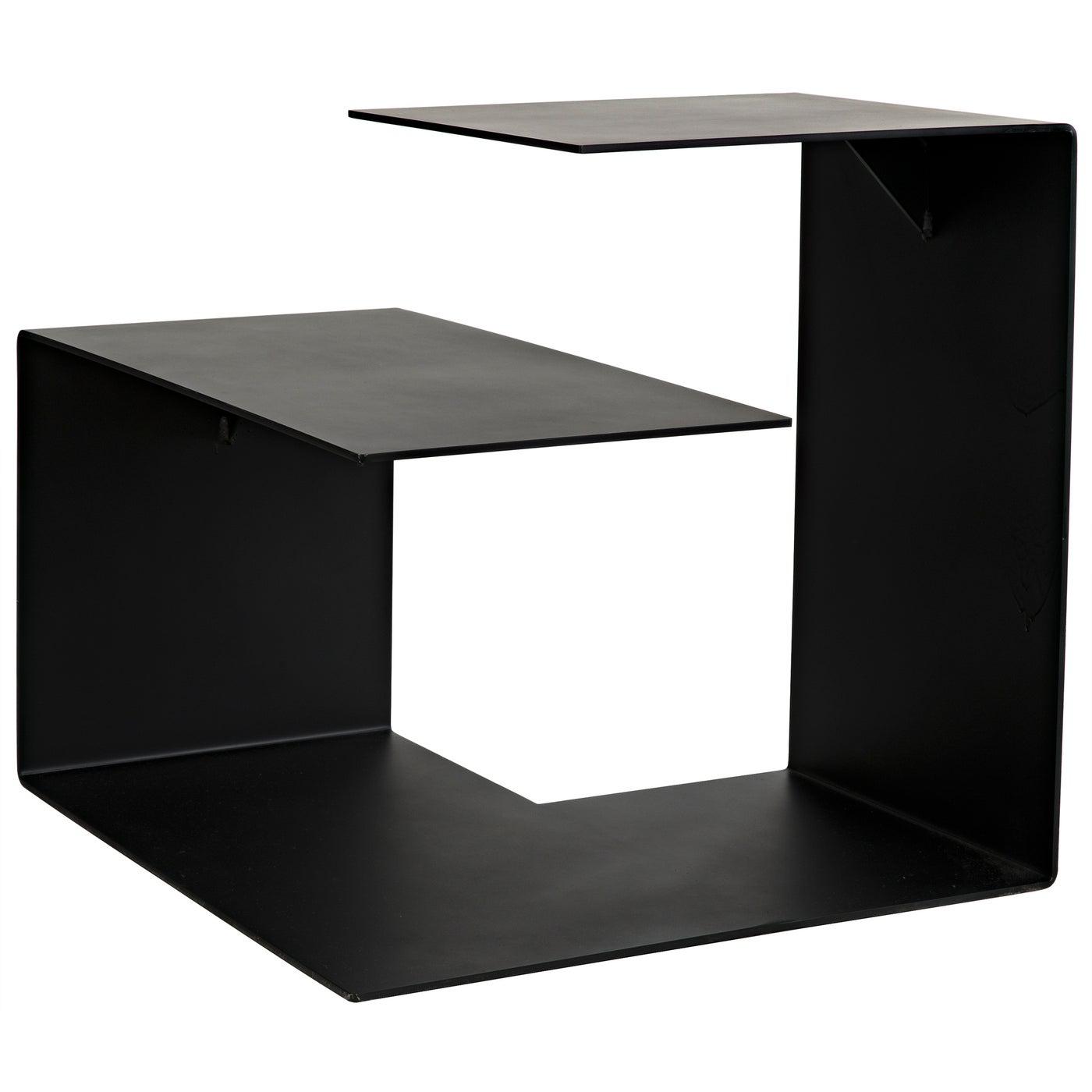 Noir Solo Side Table, Black Steel-Noir Furniture-Blue Hand Home