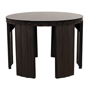 Noir Fluted Side Table, Pale with Light Brown Trim-Noir Furniture-Blue Hand Home