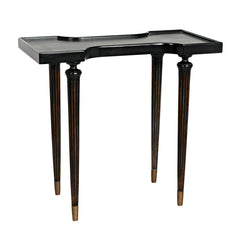 Noir Taylor Side Table, Hand Rubbed Black with Light Brown Trim-Noir Furniture-Blue Hand Home