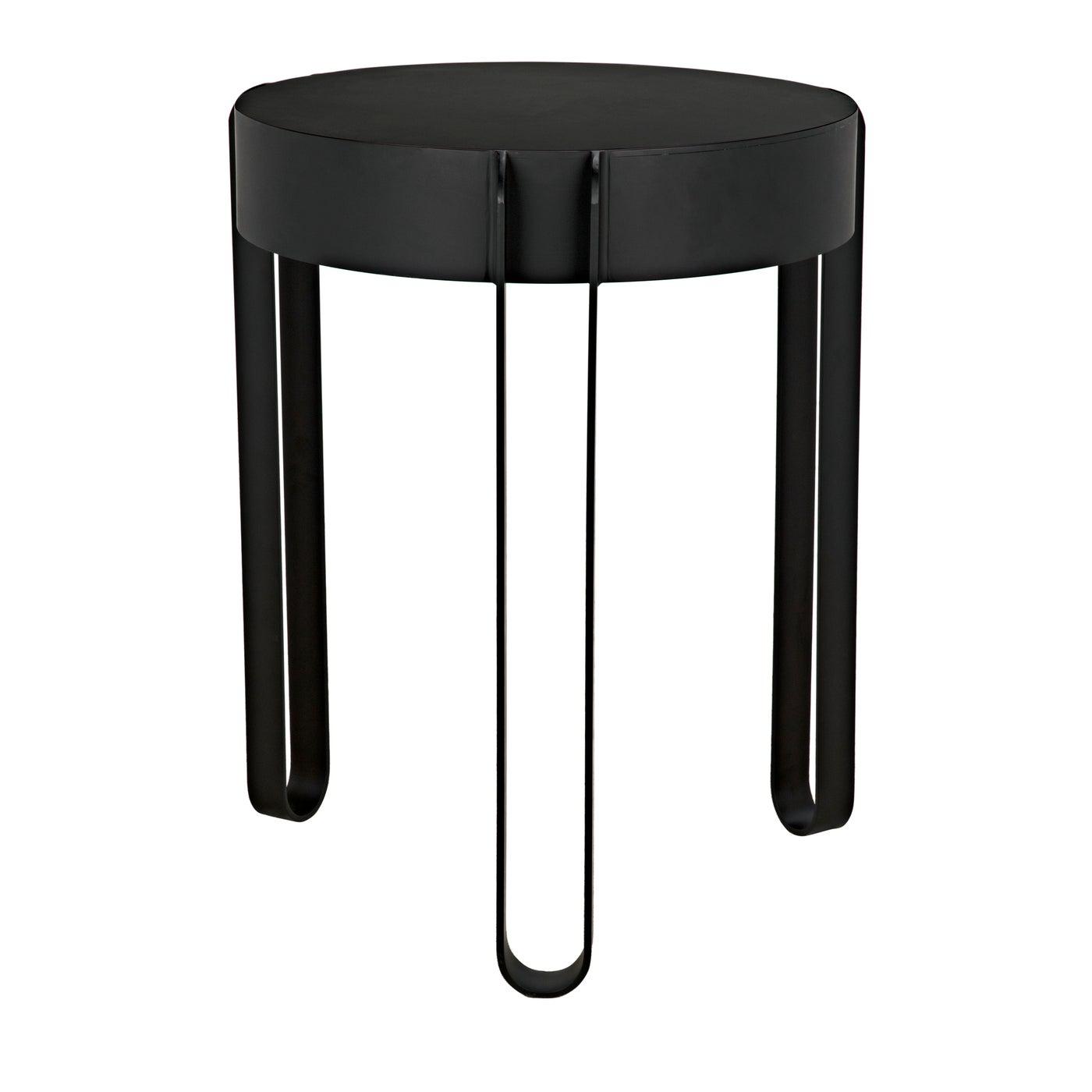 Noir Marcellus Side Table, Black Metal-Noir Furniture-Blue Hand Home