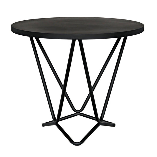 Belem Side Table, Black Steel-Noir Furniture-Blue Hand Home