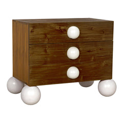 Marcel Side Table, Teak with White Details