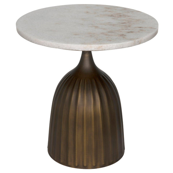Samuel Side Table, Aged Brass-Noir Furniture-Blue Hand Home