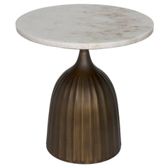 Samuel Side Table, Aged Brass