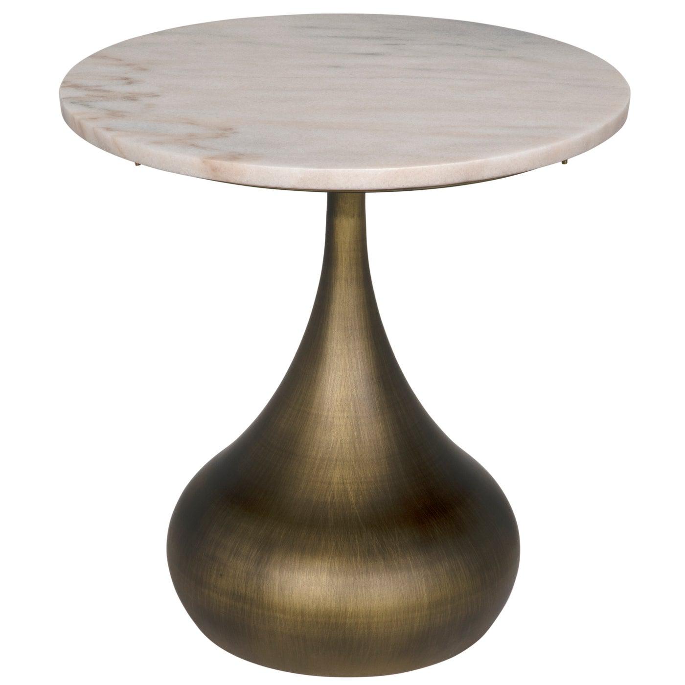 Mateo Side Table, Aged Brass-Noir Furniture-Blue Hand Home