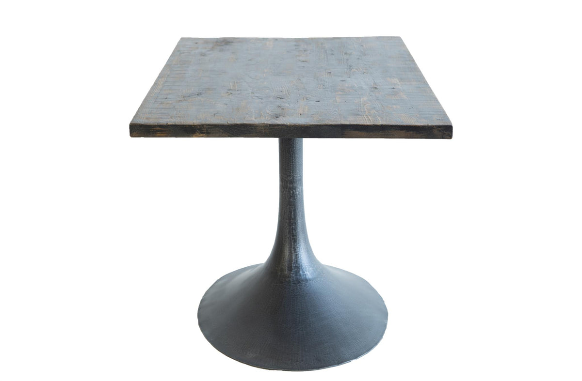 Megan Rect Dining Table in Antique Black / Iron Base-Olde Door Company-Blue Hand Home