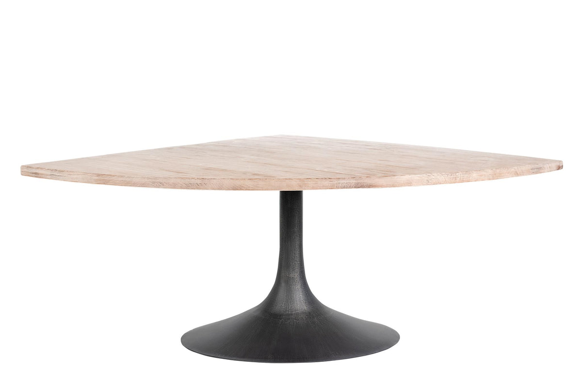 Megan Quarter Round Dining Table in Medium Grey-Olde Door Company-Blue Hand Home