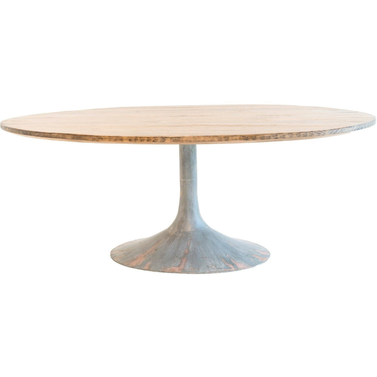 Ida 78&quot; Oval Table Top Antique Natural-Olde Door Company-Blue Hand Home