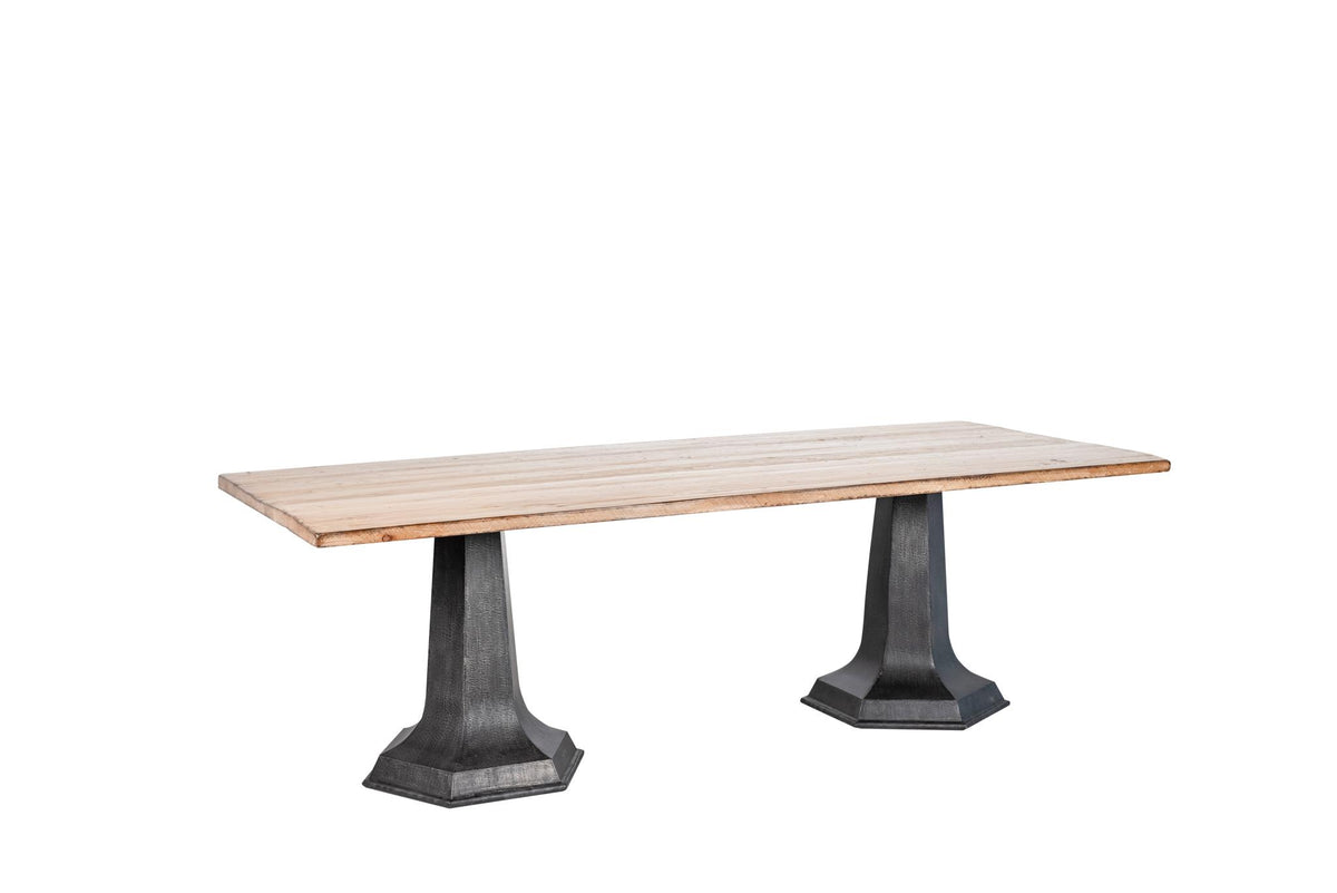 Bell Rect Dining Table in Antique Natural / Iron-Olde Door Company-Blue Hand Home