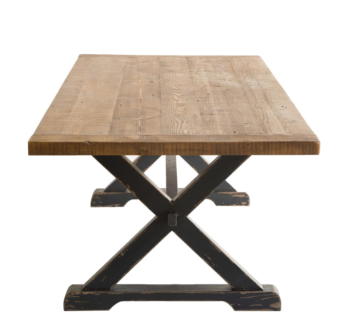 Mimi Dining Table in Natural Top &amp; Antique Black Base-Olde Door Company-Blue Hand Home