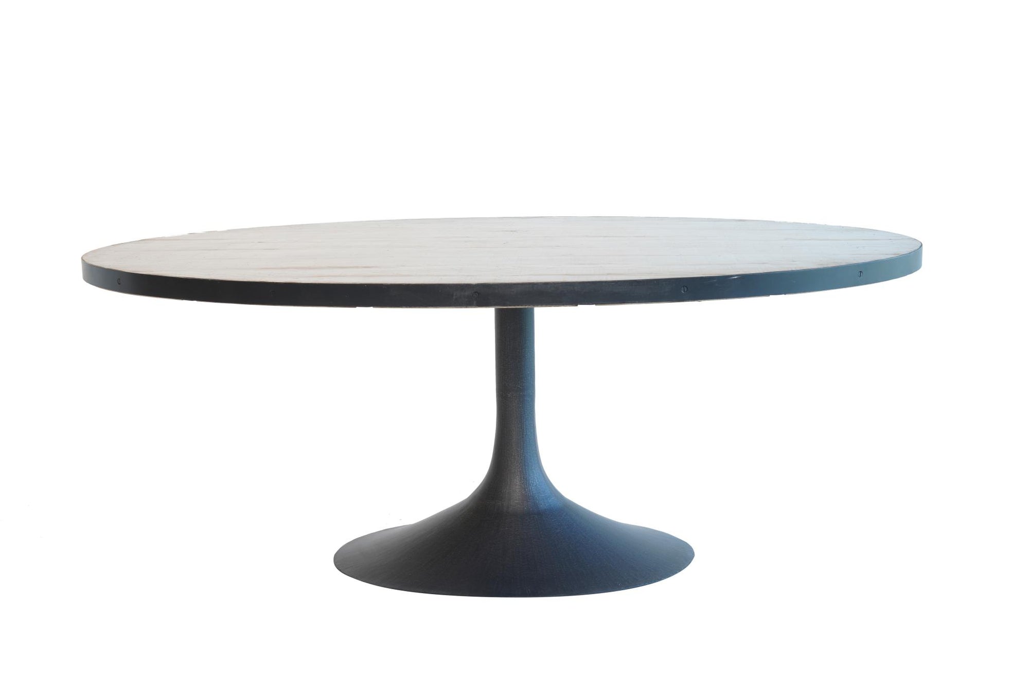 Miranda Oval Dining Table in Shiny Antique Grey / Iron-Olde Door Company-Blue Hand Home