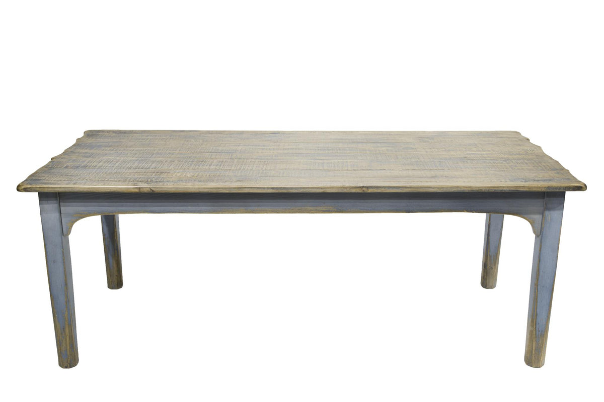 Amelia Dining Table in Antique Blue Top &amp; Distressed Light Blue Base-Olde Door Company-Blue Hand Home