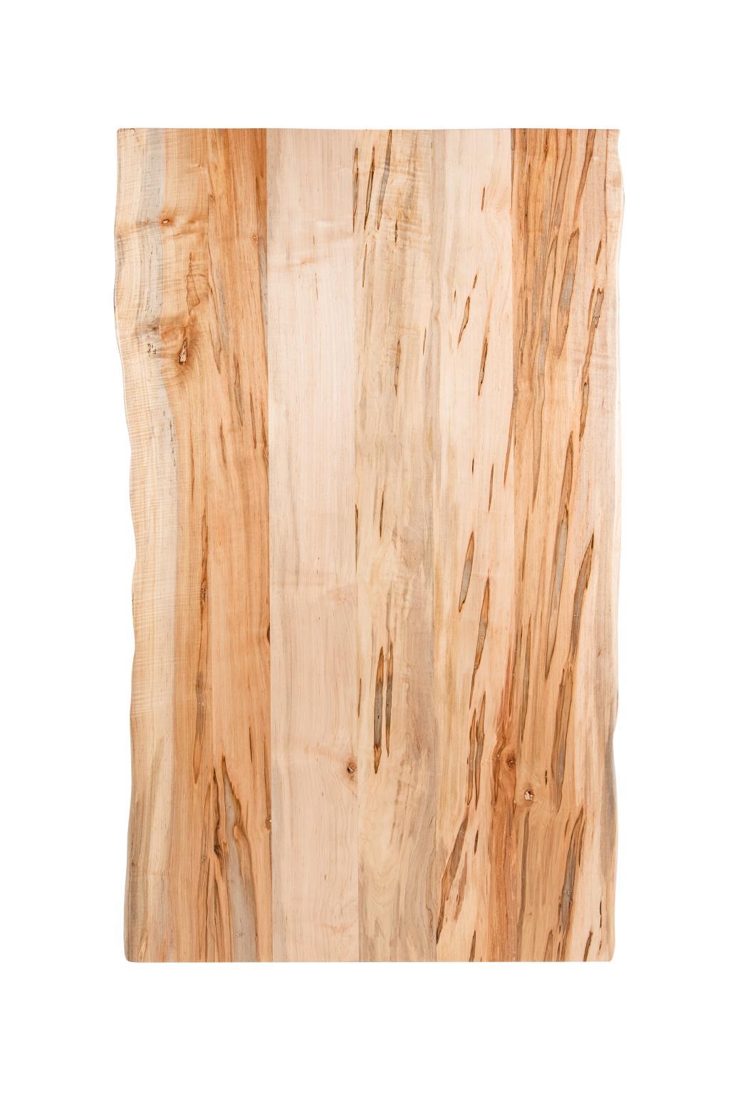 Delaware Live Edge Birdseye Maple Dining Table With Makenzie Base-Olde Door Company-Blue Hand Home