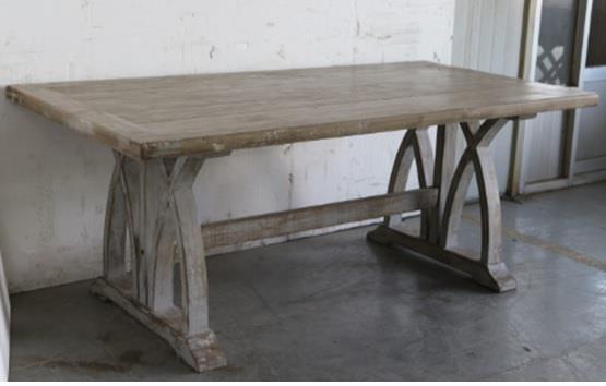 Genevieve Dining Table in Sky Grey-Olde Door Company-Blue Hand Home