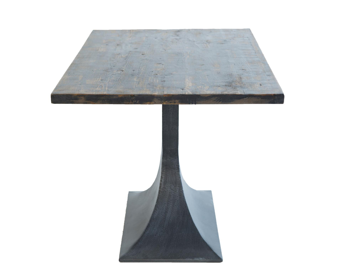 Makenzie Rect Dining Table in Antique Black / Iron Base-Olde Door Company-Blue Hand Home