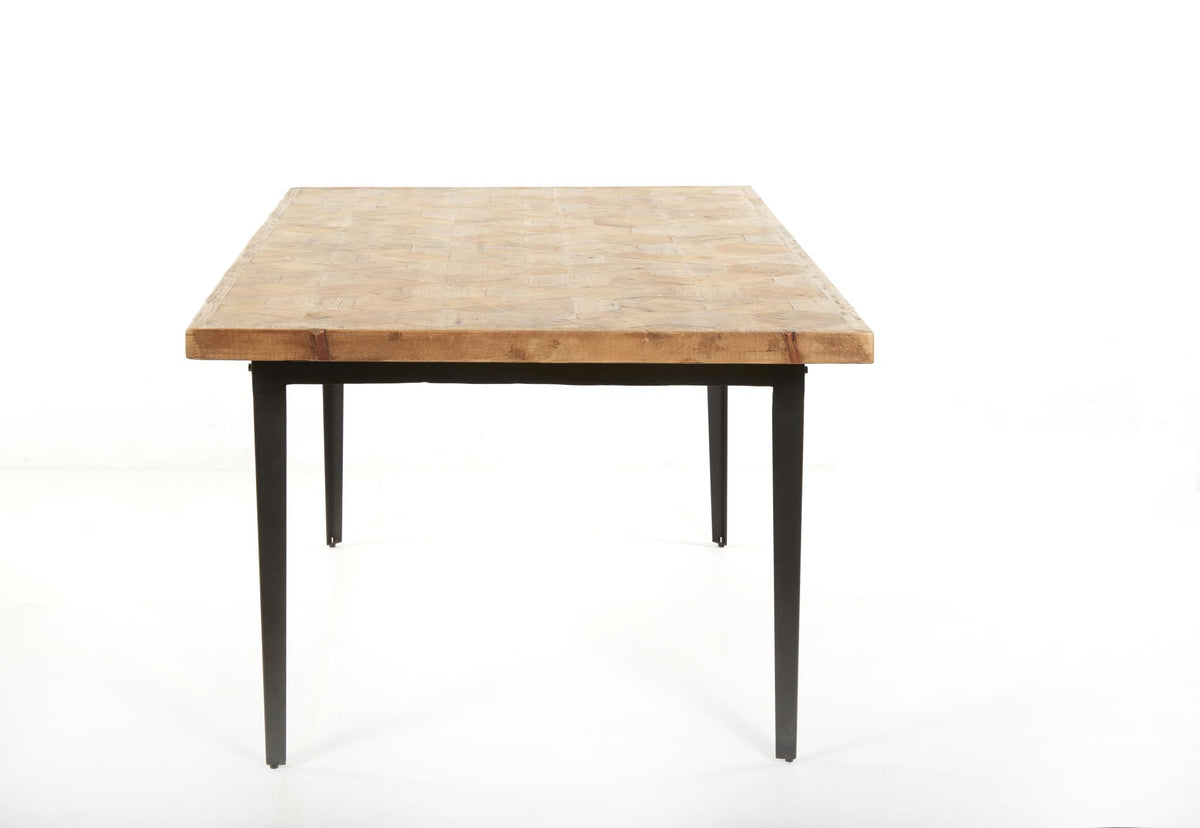 Rubiks II Dining Table in Natural Pine/Iron-Olde Door Company-Blue Hand Home
