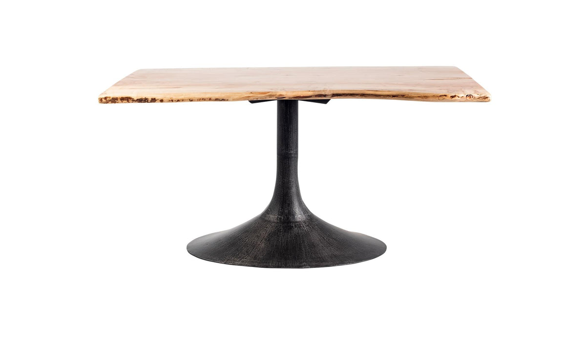 Delaware Live Edge Birdseye Maple Dining Table With Megan Base-Olde Door Company-Blue Hand Home
