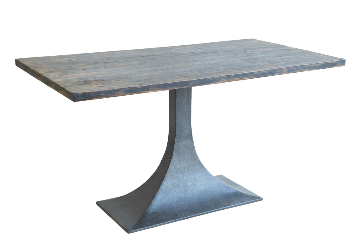 Makenzie Rect Dining Table in Antique Black / Iron Base-Olde Door Company-Blue Hand Home