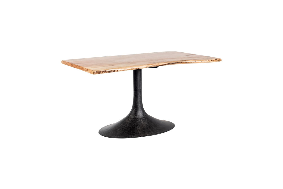 Delaware Live Edge Birdseye Maple Dining Table With Megan Base-Olde Door Company-Blue Hand Home