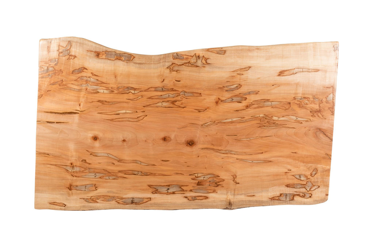 Delaware Live Edge Birdseye Maple Dining Table With Makenzie Base-Olde Door Company-Blue Hand Home