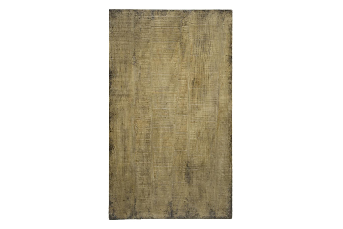 Makenzie Rect Dining Table in Antique Natural / Iron Base-Olde Door Company-Blue Hand Home