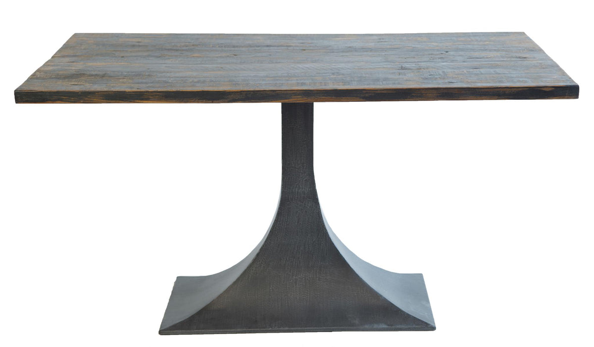 Makenzie Rect Dining Table in Antique Black / Iron Base-Olde Door Company-Blue Hand Home