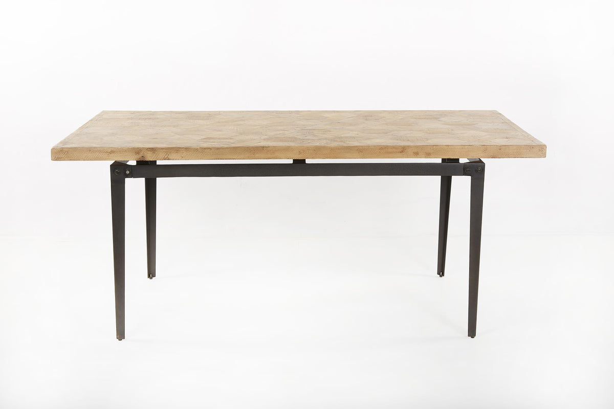 Rubiks II Dining Table in Natural Pine/Iron-Olde Door Company-Blue Hand Home