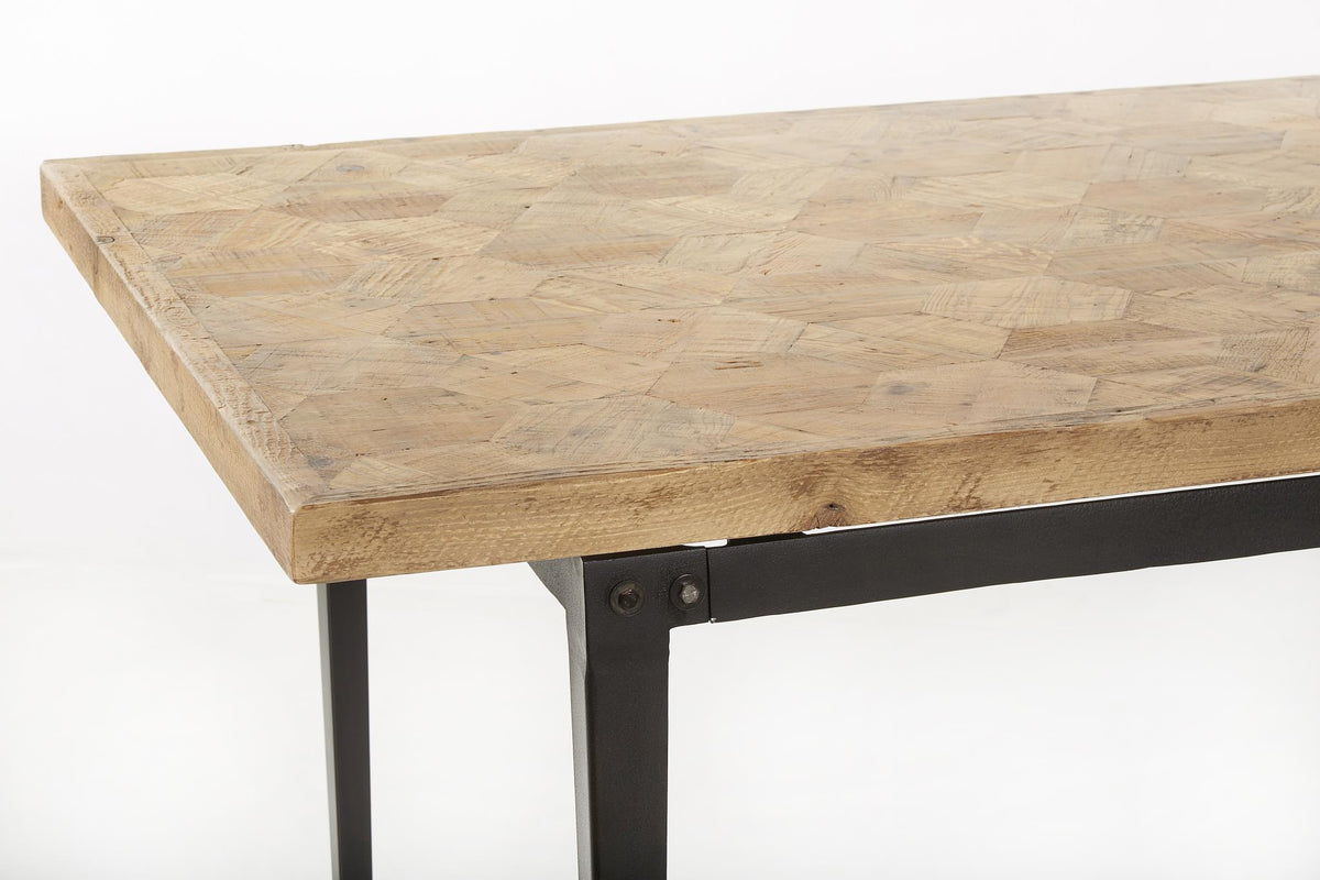 Rubiks II Dining Table in Natural Pine/Iron-Olde Door Company-Blue Hand Home