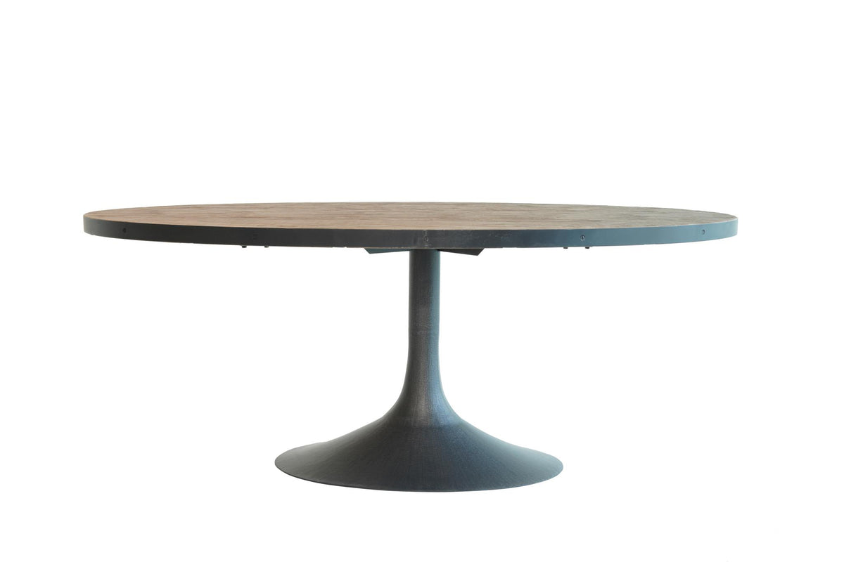 Miranda Oval Dining Table in Medium Grey / Iron-Olde Door Company-Blue Hand Home