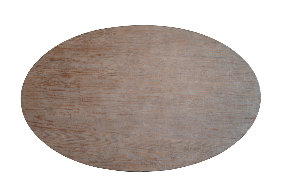 Miranda Oval Dining Table in Medium Grey / Iron-Olde Door Company-Blue Hand Home