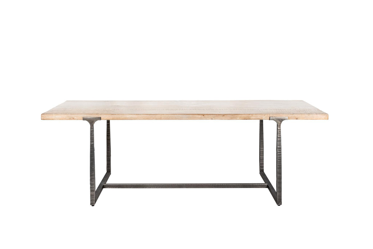 Evie Rect Dining Table in Nickel Plated Iron / Sky Grey-Olde Door Company-Blue Hand Home