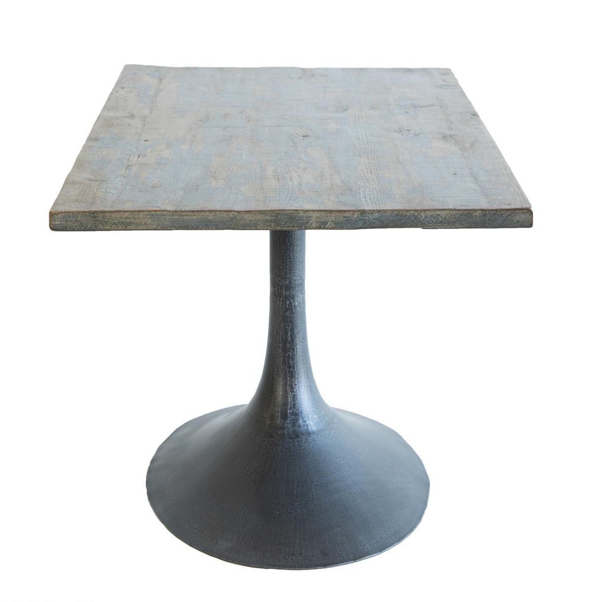 Megan Rect Dining Table in Antique Blue / Iron Base-Olde Door Company-Blue Hand Home
