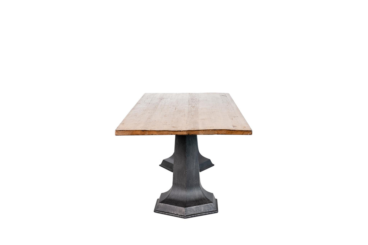 Bell Rect Dining Table in Antique Natural / Iron-Olde Door Company-Blue Hand Home
