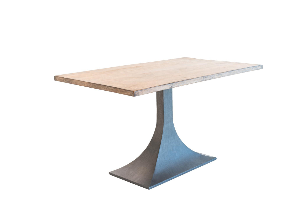 Makenzie Rect Dining Table in Antique Natural / Iron Base-Olde Door Company-Blue Hand Home