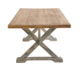 Mimi Dining Table in Natural Top & Antique Blue Base-Olde Door Company-Blue Hand Home